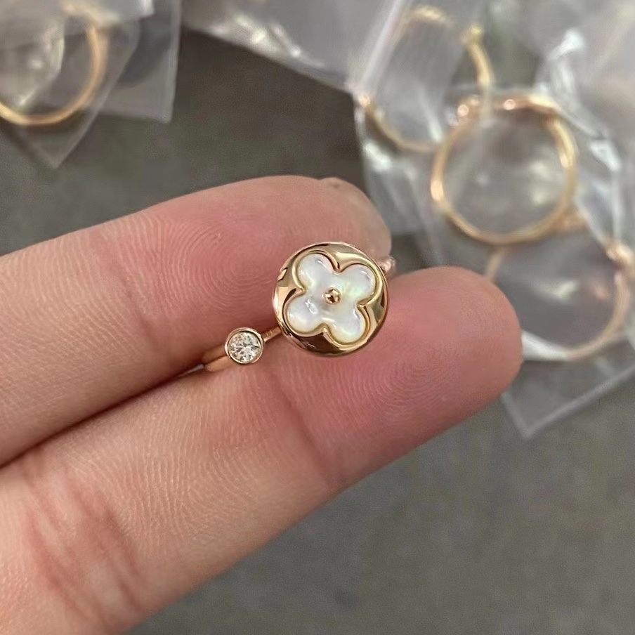 replica Louis Vuitton White Mother of Pearl Sun Open Ring - H Lin Jewelry