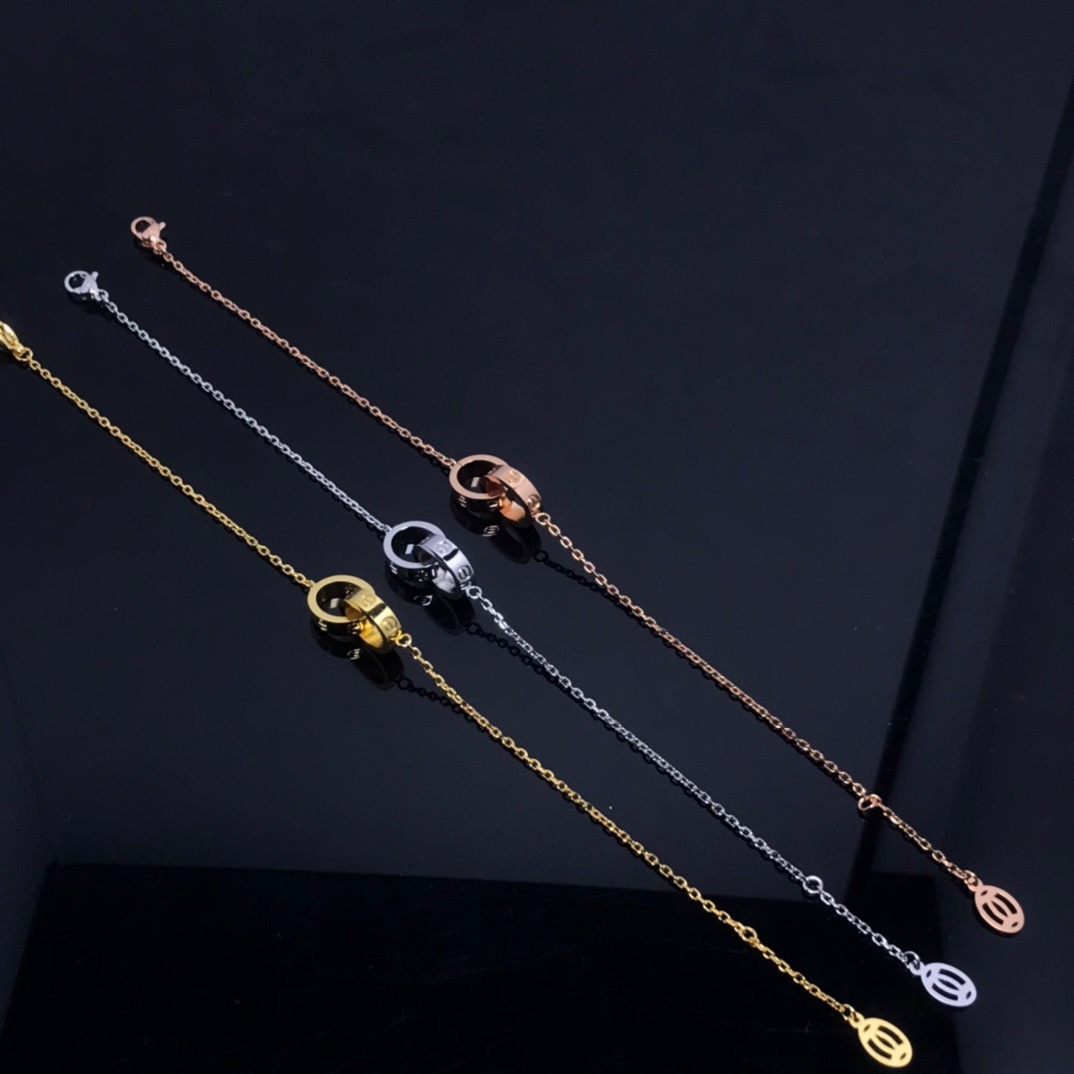 replica Cartier Double Circle Love Chain Bracelet - H Lin Jewelry