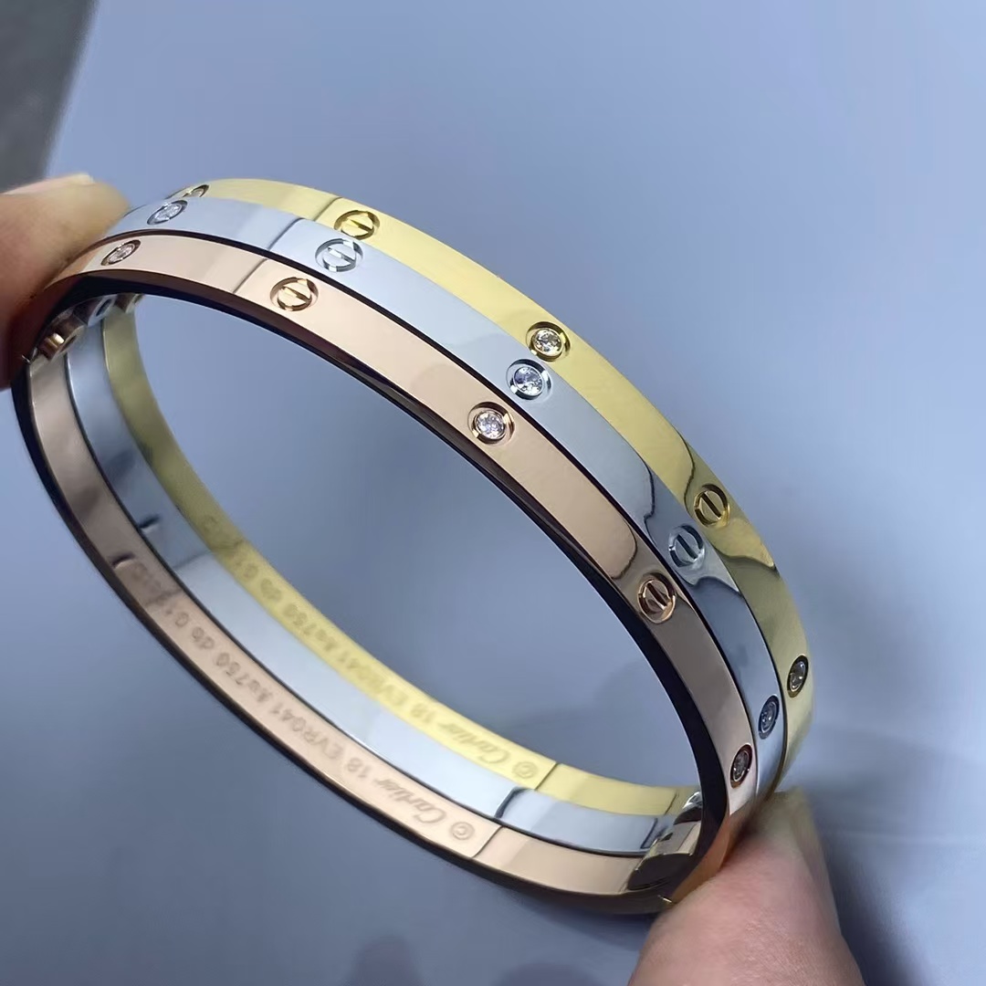 replica Cartier LOVE Bracelet Bangle - Six Diamonds - H Lin Jewelry