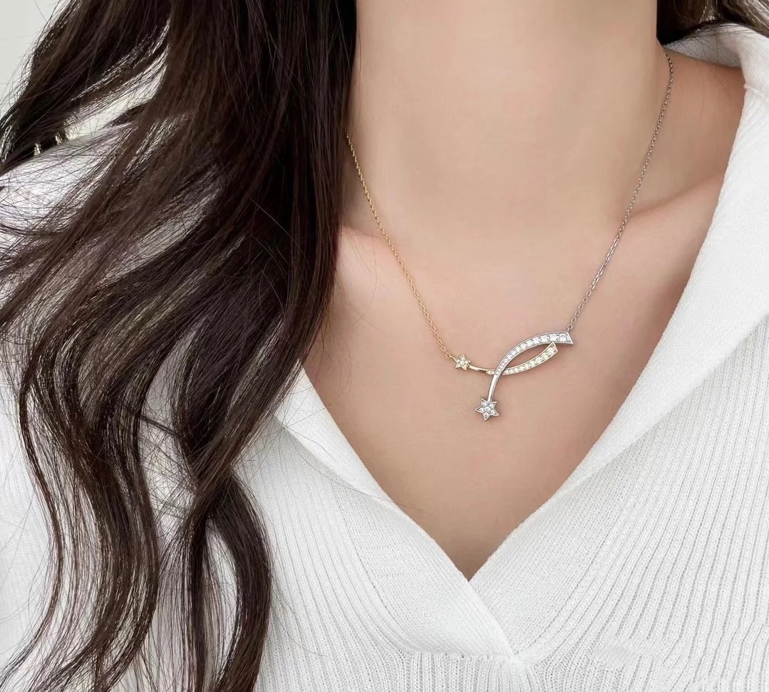 replica Chanel Mixed Metal Colors Comete Necklace - H Lin Jewelry