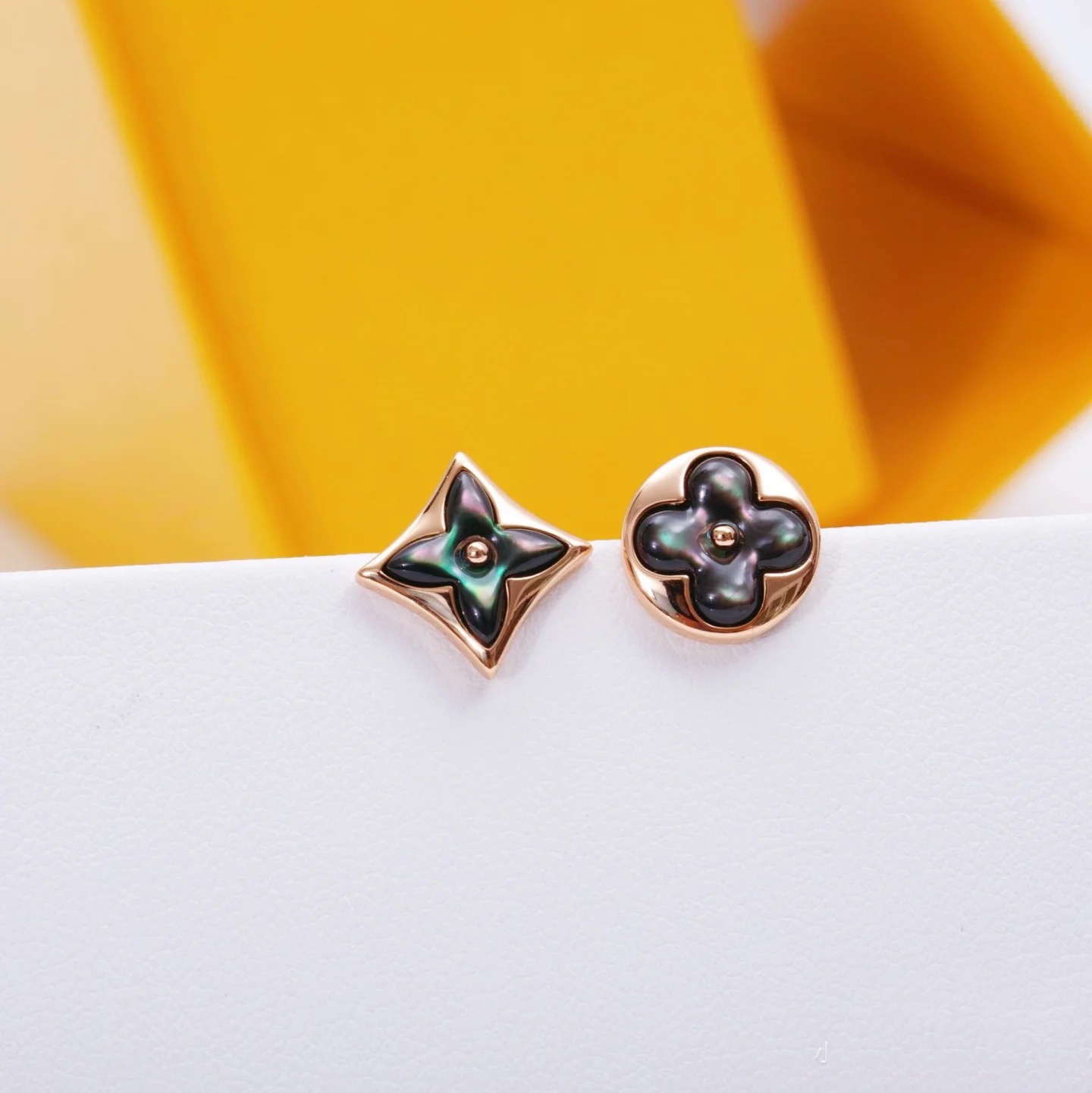 replica Louis Vuitton Asymmetrical Rose Gold Stud Earrings - H Lin Jewelry