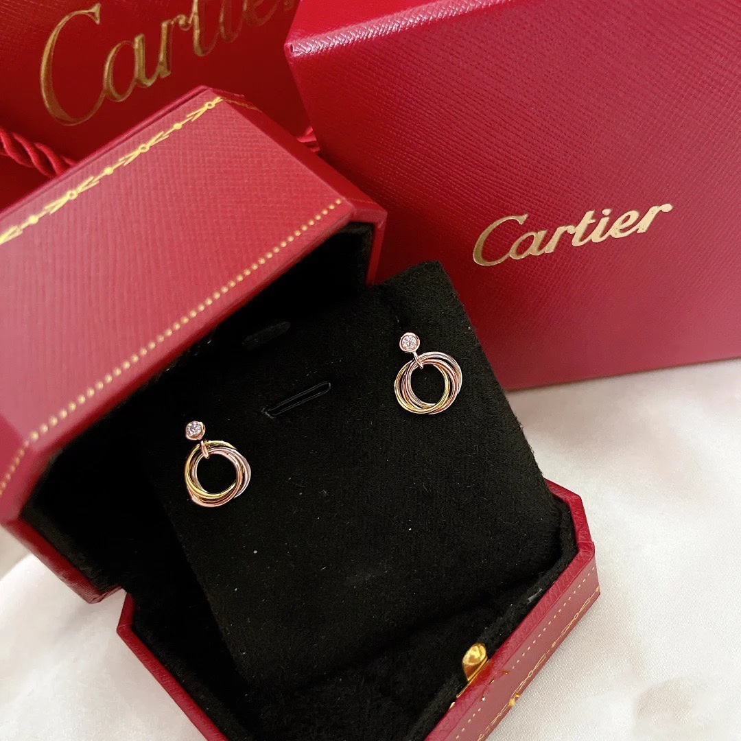 replica Cartier Trinity Earrings, Brilliant-cut Diamonds - H Lin Jewelry