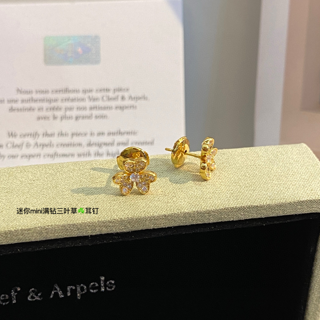 replica Van Cleef & Arpels Mini Frivole Earrings - 3 Colors Available - H Lin Jewelry