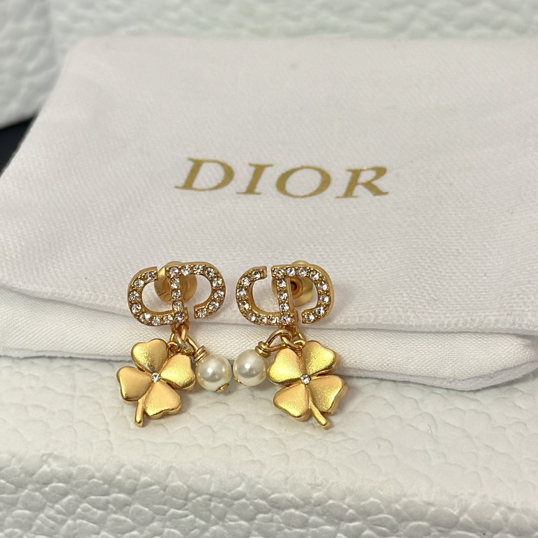 replica Dior Four Clover Pearl Earrings - H Lin Jewelry