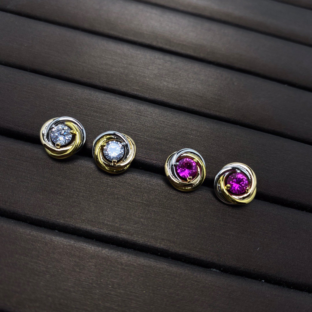 replica Cartier Trinity Diamond Paved Stud Earrings Necklace - H Lin Jewelry