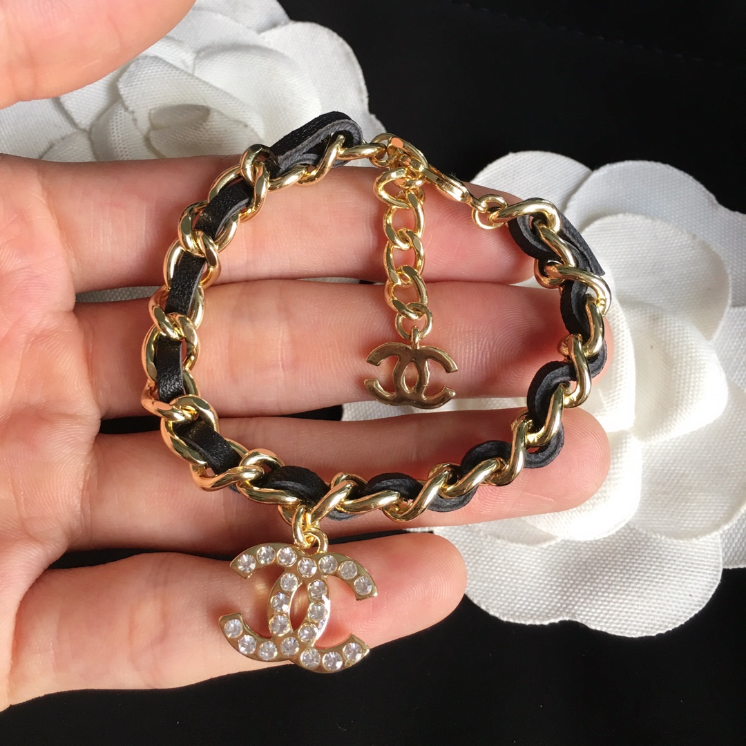 replica Chanel Leather Woven O Chain Bracelet Choker Necklace - H Lin Jewelry