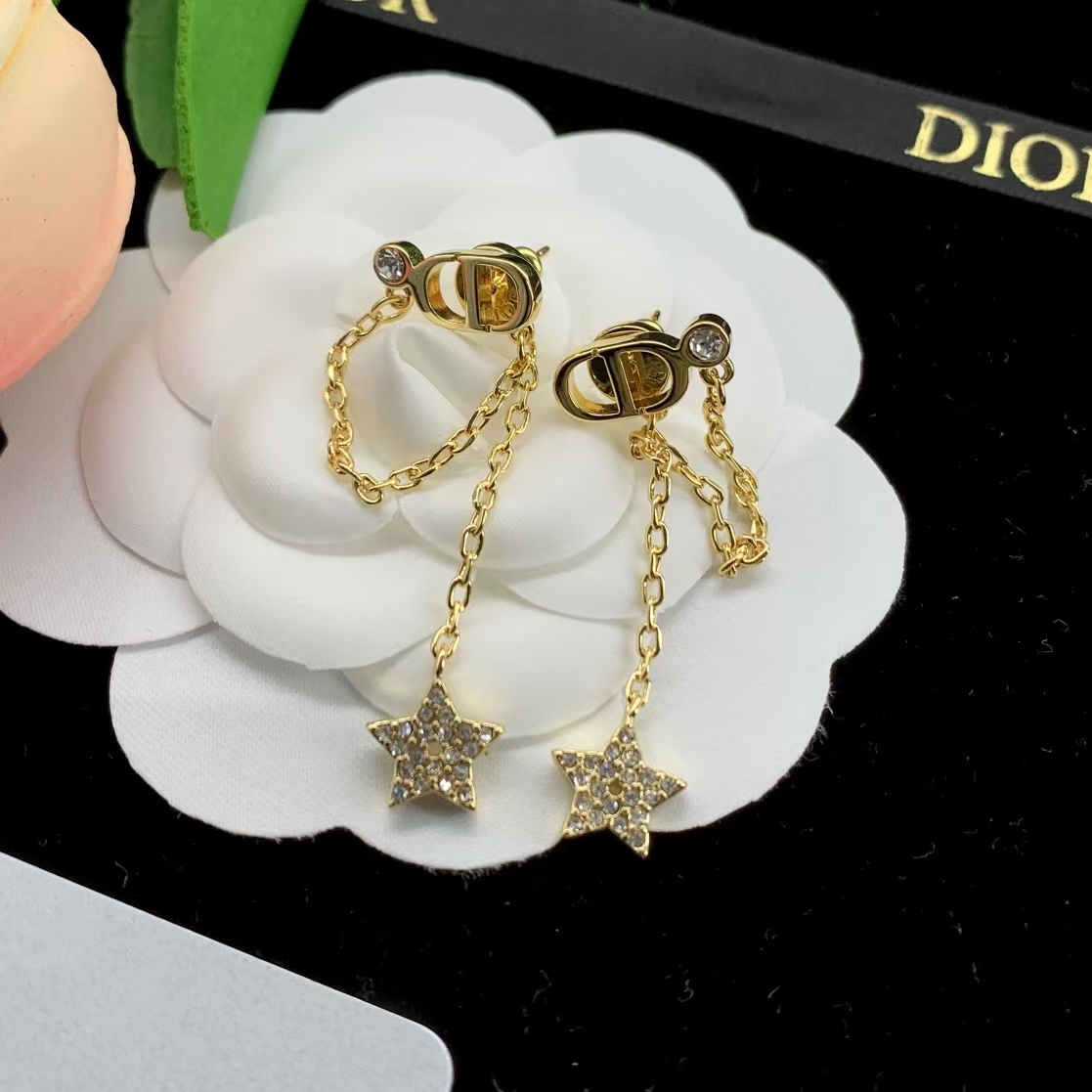 replica Dior Star Dangle Long Earrings - H Lin Jewelry