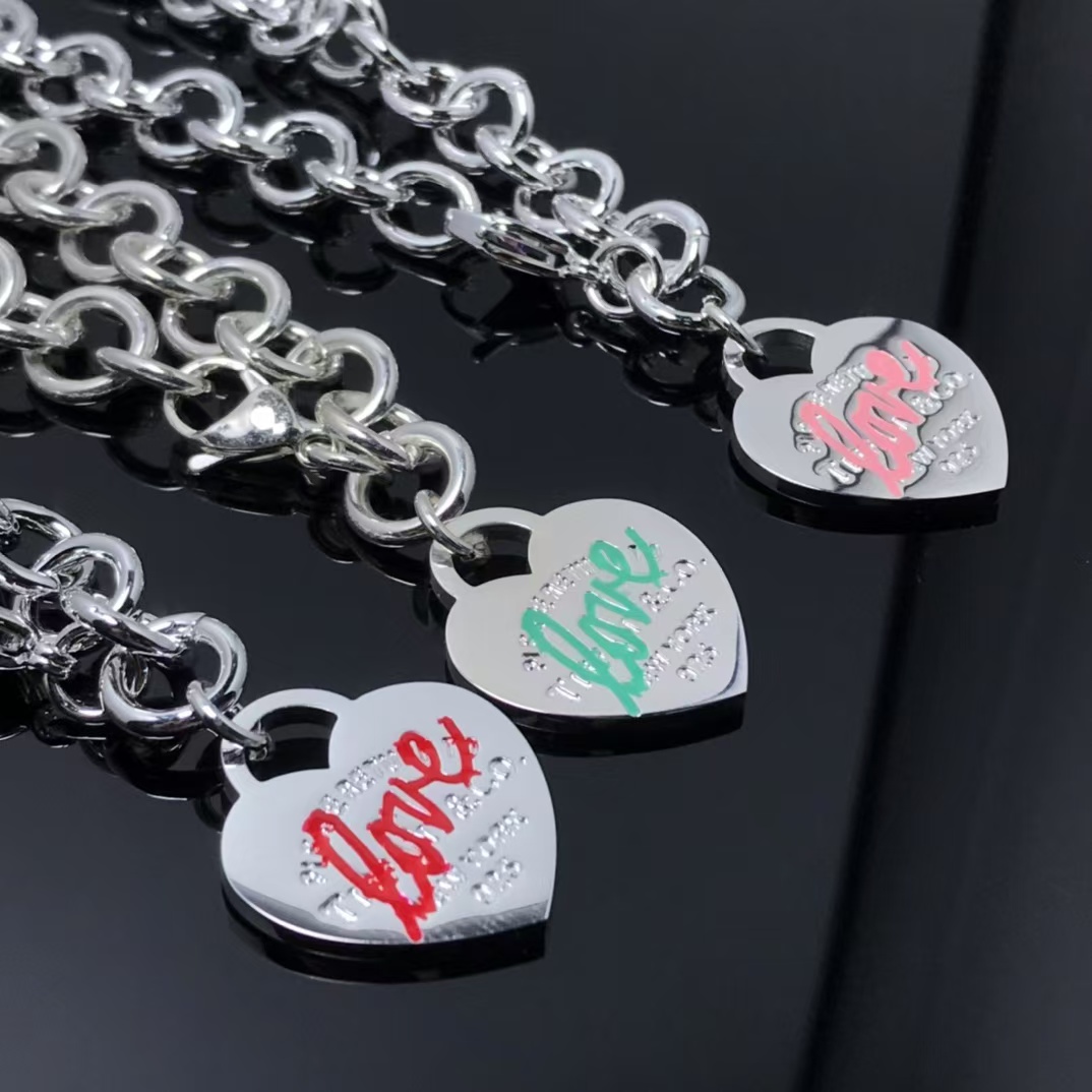 replica Tiffany Heart Tag Charm Chain Bracelet - H Lin Jewelry
