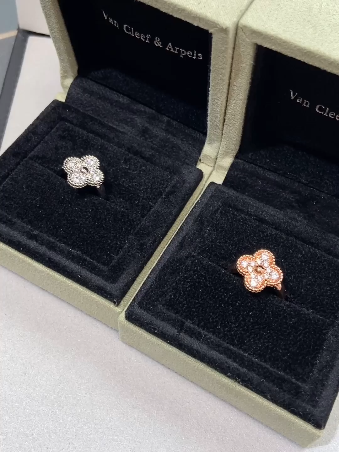 replica Van Cleef & Arpels Diamond Vintage Alhambra Ring - H Lin Jewelry