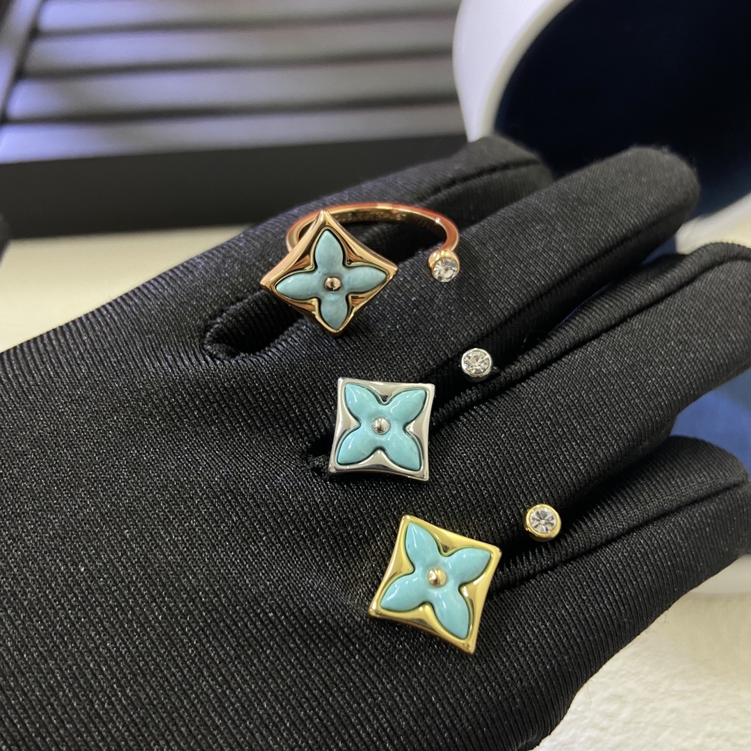 replica Louis Vuitton Blue Amazonite Open Ring - H Lin Jewelry