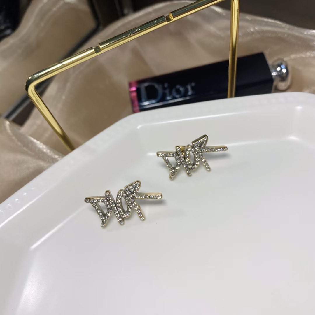replica Dior Letters Stud Earrings - H Lin Jewelry