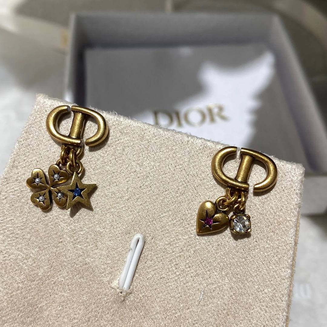 replica Dior Vintage Asymmetric Clover Star Heart Earrings - H Lin Jewelry