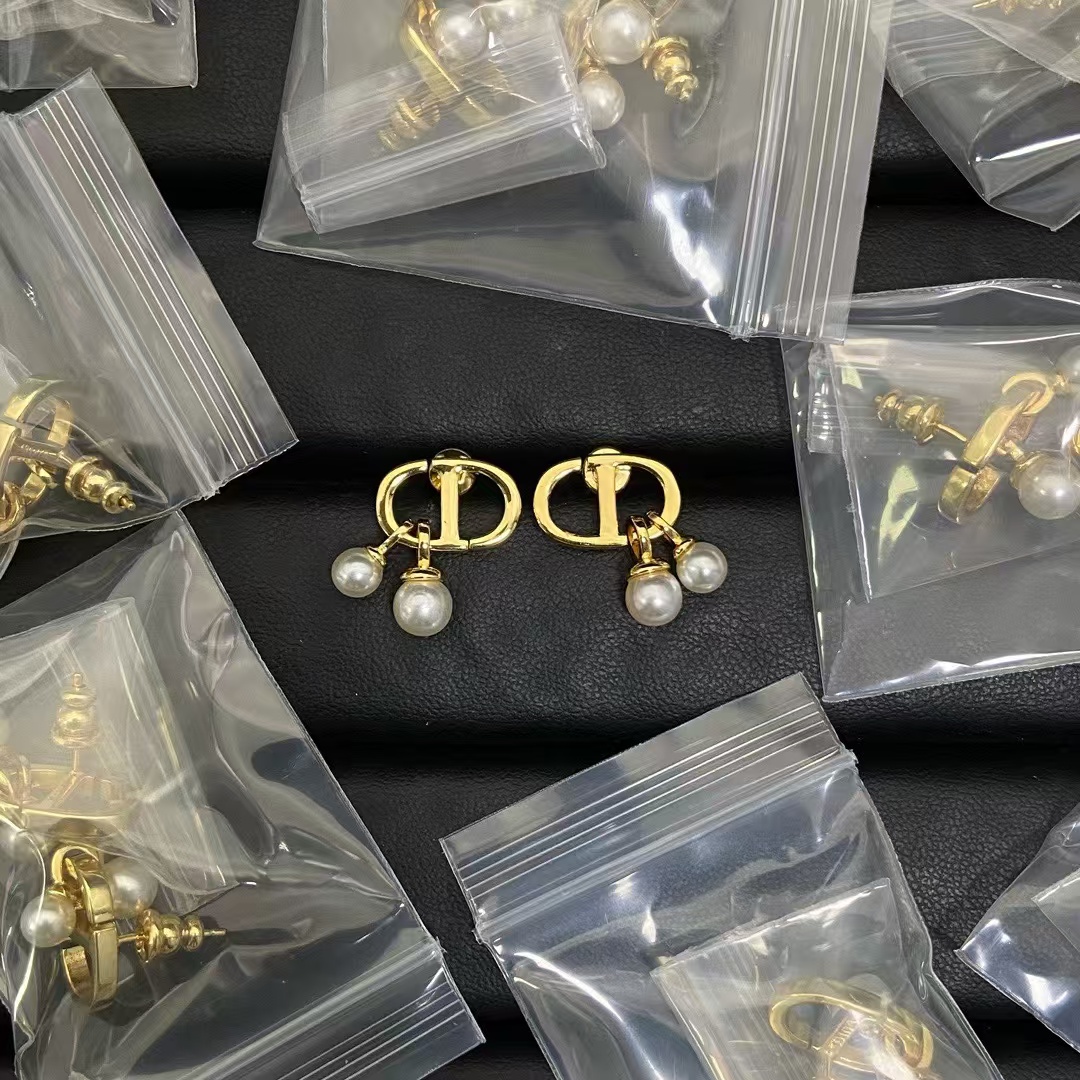 replica Dior Two Pearls Drop Earrings - H Lin Jewelry
