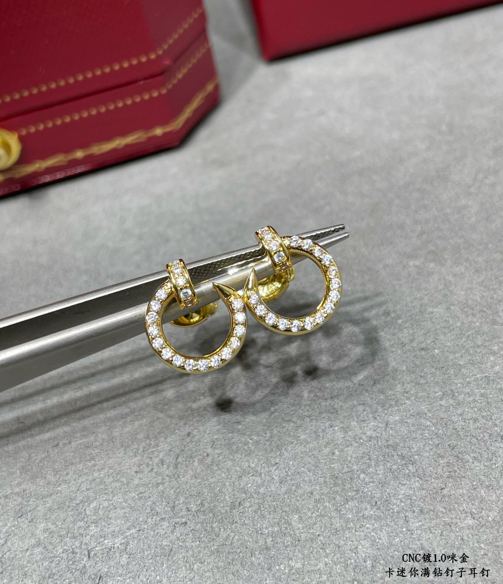 replica Cartier Diamond Paved Small Juste un Clou Stud Earrings - H Lin Jewelry