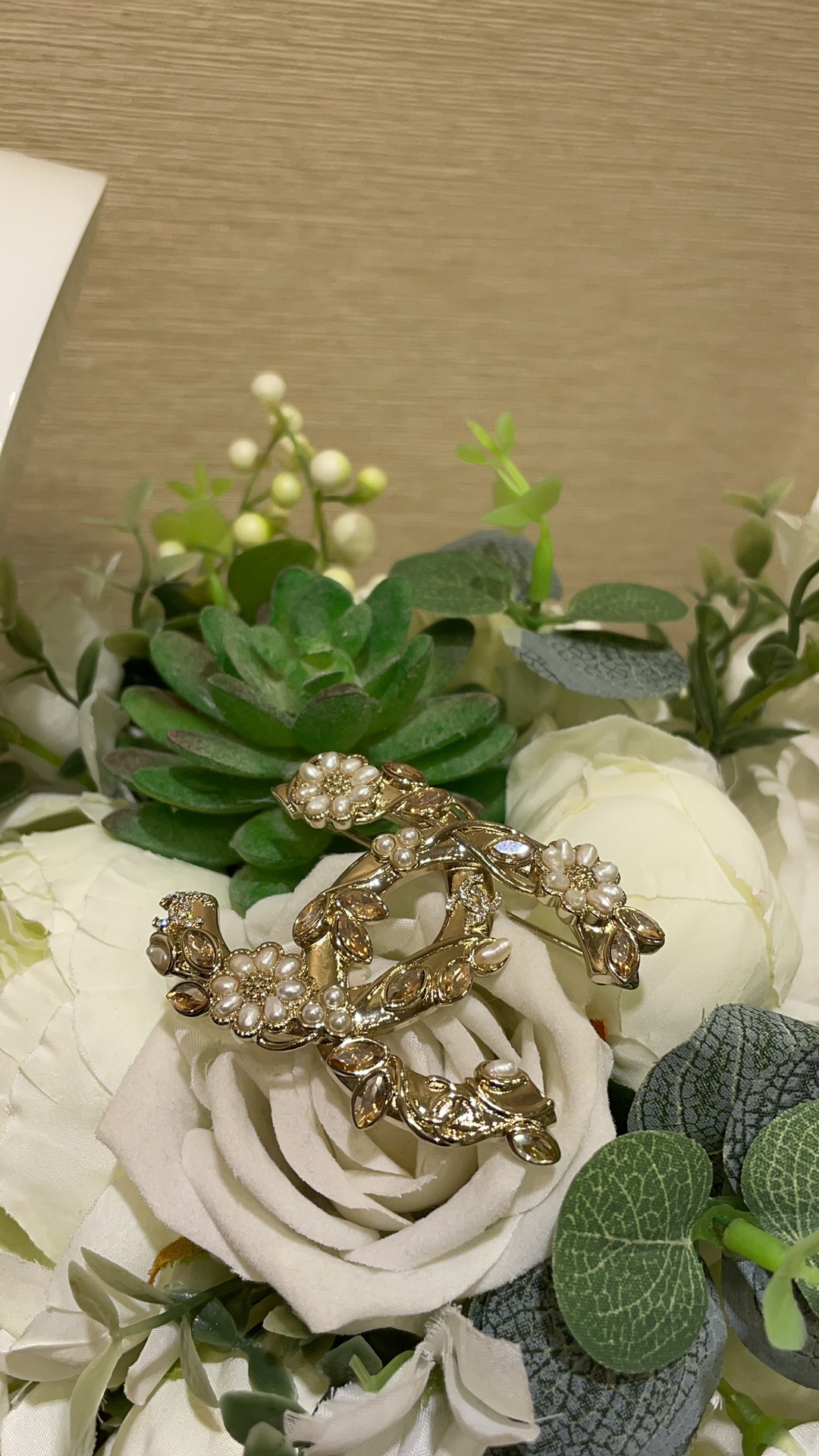 replica Chanel Weath Flower Vine CC Brooch - H Lin Jewelry