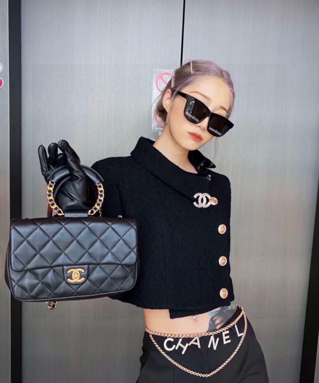 replica Chanel Rectangular Rhinestone CC Brooch - H Lin Jewelry