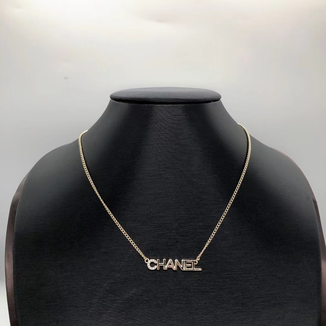 replica Chanel Letters Pendant Gold Chain Necklace - H Lin Jewelry