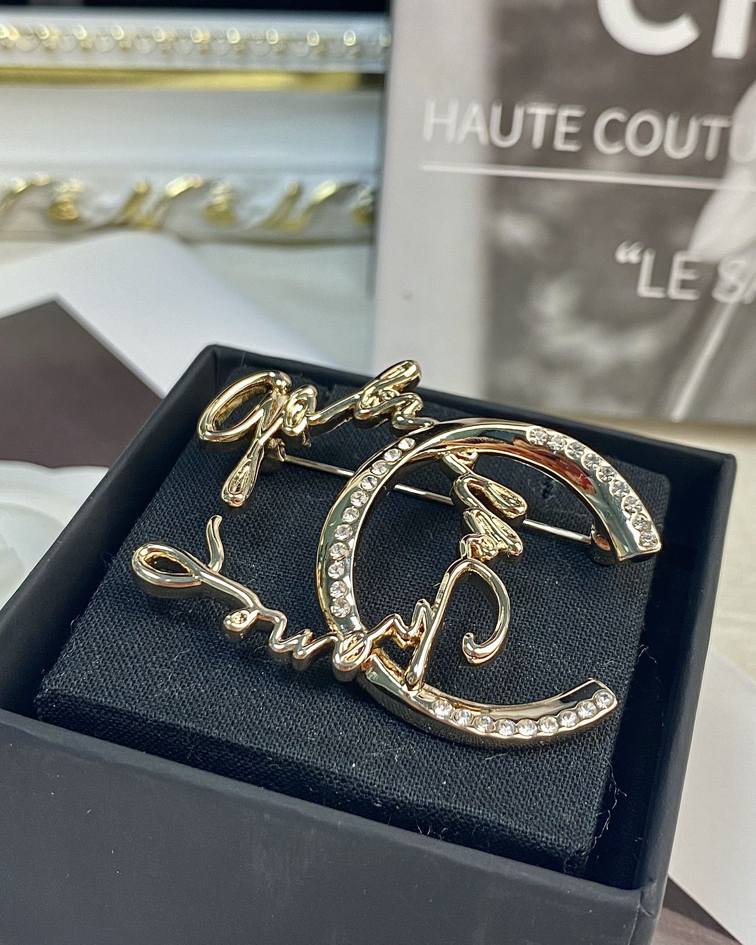 replica Chanel Monogram Half CC Brooch - H Lin Jewelry