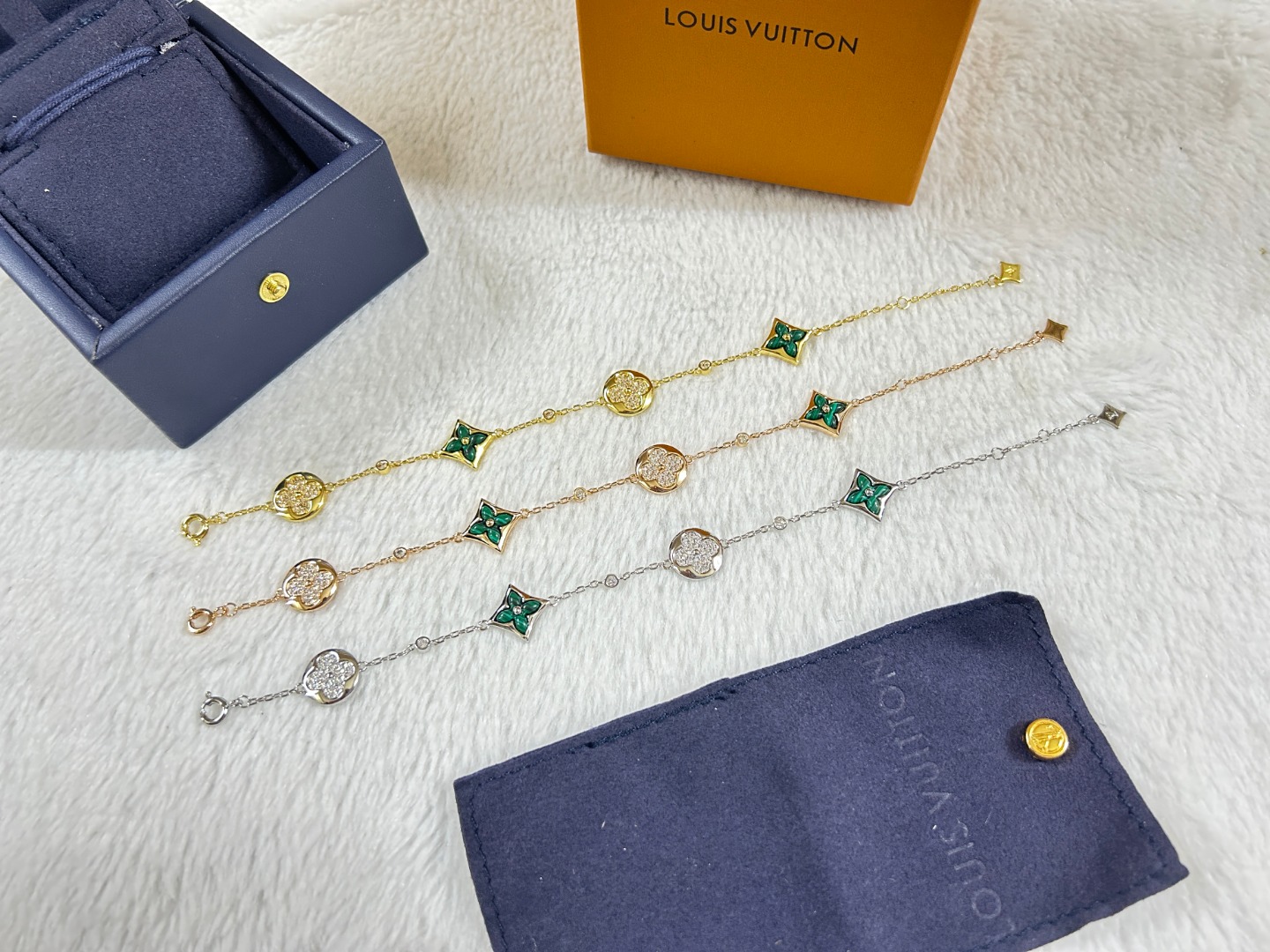 replica Louis Vuitton Malachite Color Blossom Bracelet - H Lin Jewelry