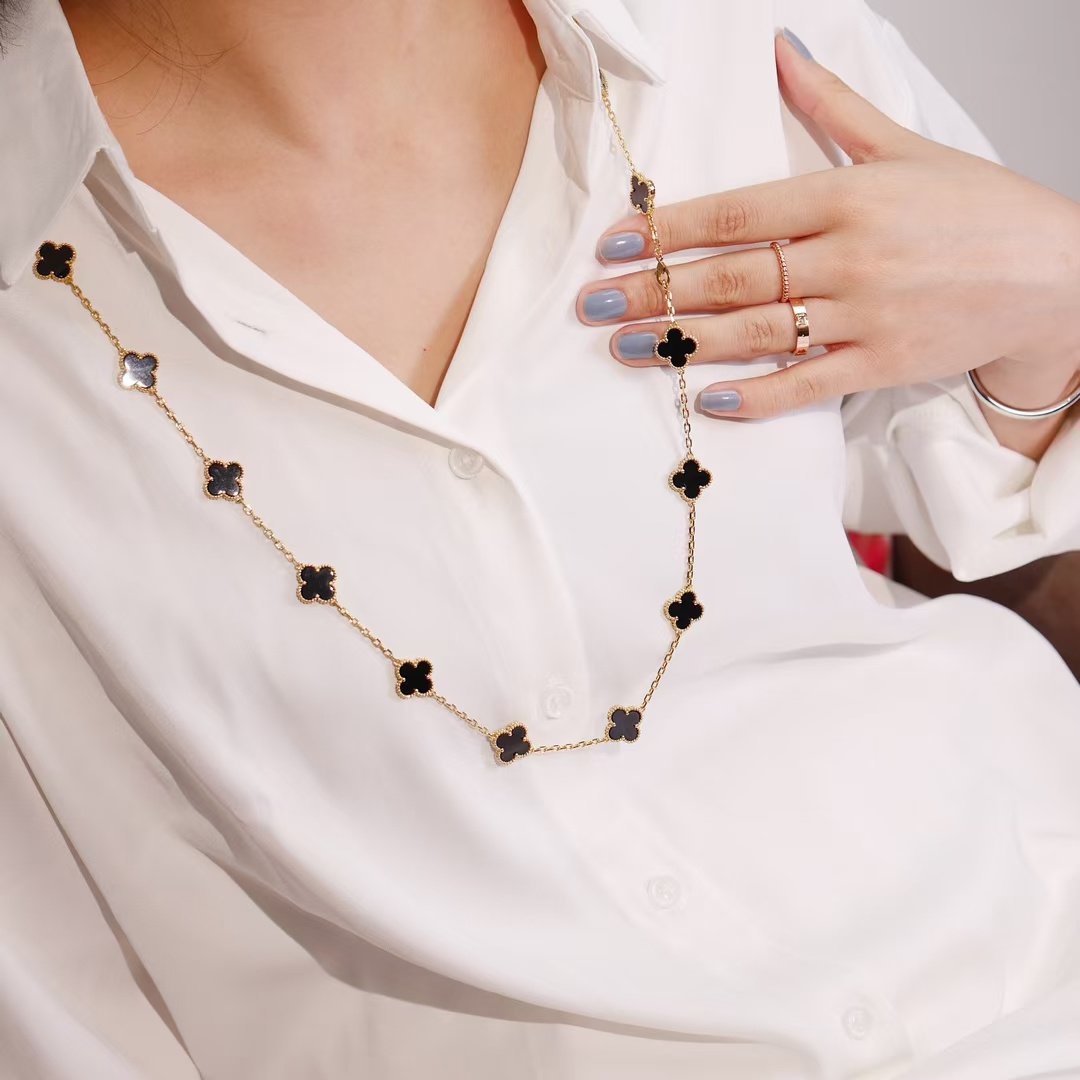 replica Van Cleef & Arpels Vintage Alhambra Long Necklace, 20 Motifs - H Lin Jewelry