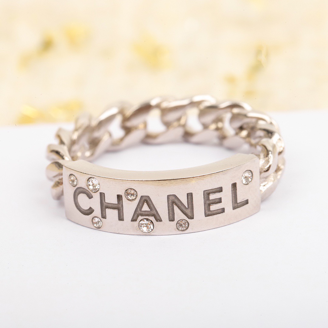 replica Chanel Monogram Silver Ring - H Lin Jewelry