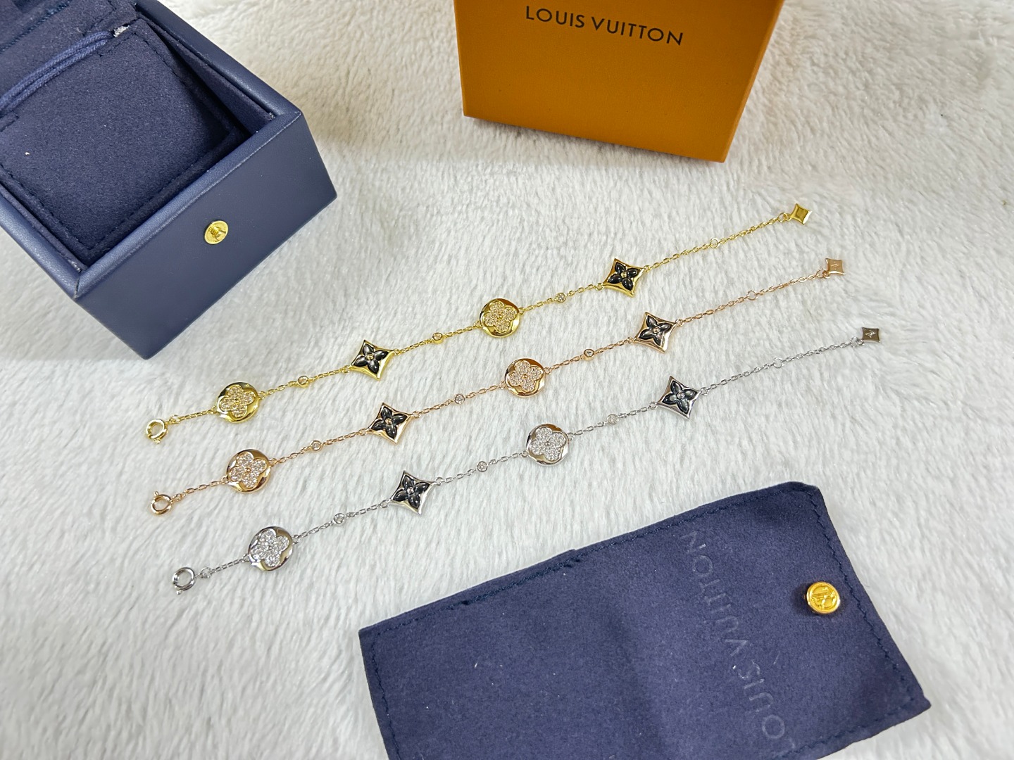 replica Louis Vuitton Grey Mother of Pearl Color Blossom Bracelet - H Lin Jewelry