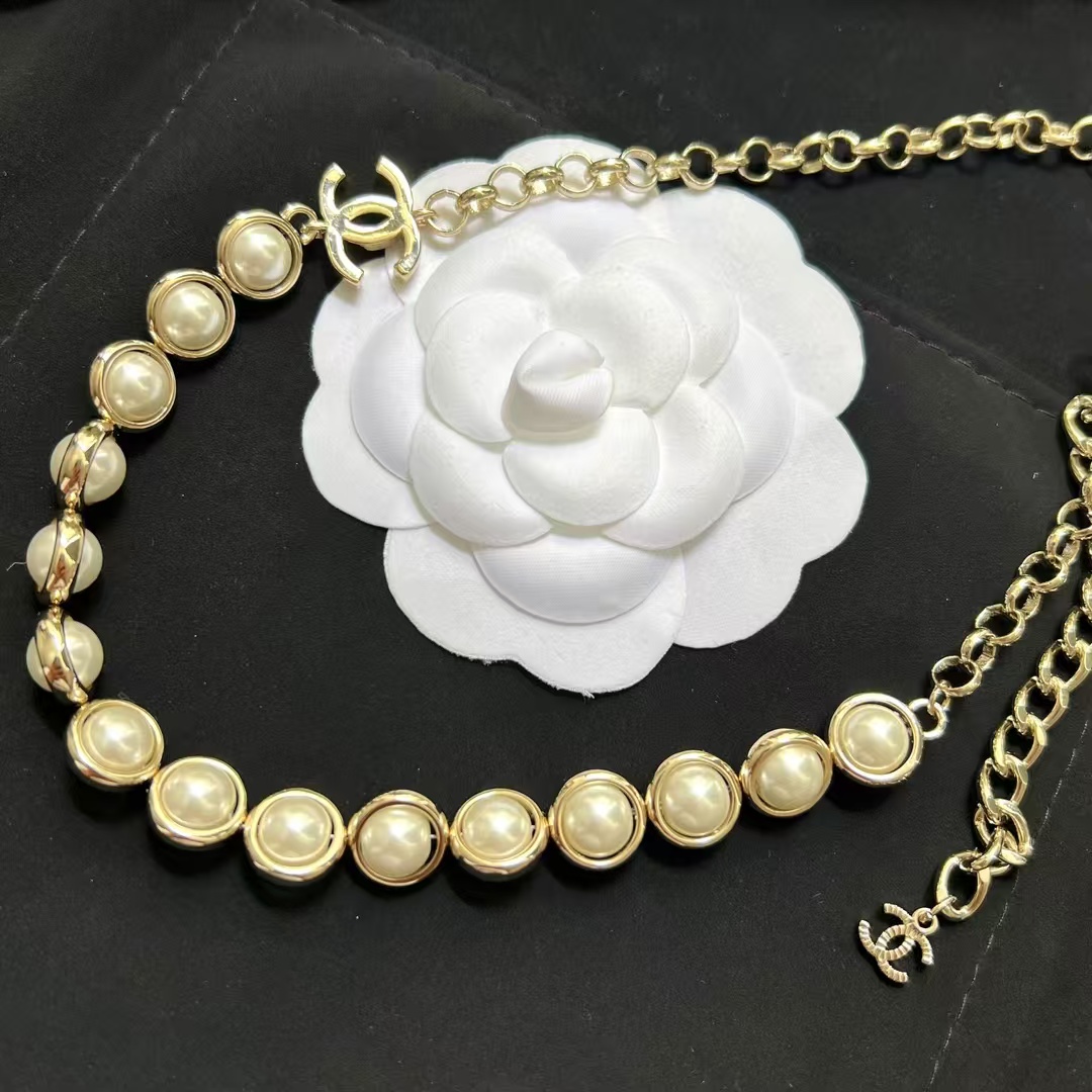 replica Chanel Half Chain Half Ehancered Pearl Necklace - H Lin Jewelry
