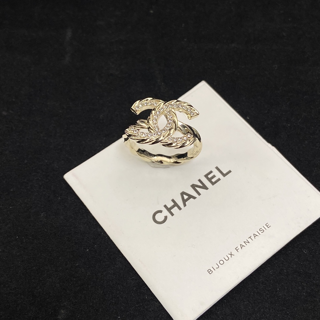replica Chanel Dainty Diamond Paved Coco Ring - H Lin Jewelry