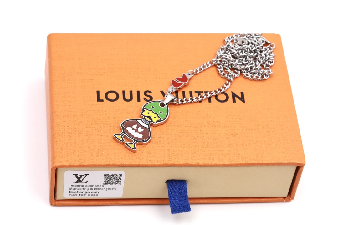 replica Louis Vuitton x Nigo Duck Pendant Necklace Silver - H Lin Jewelry