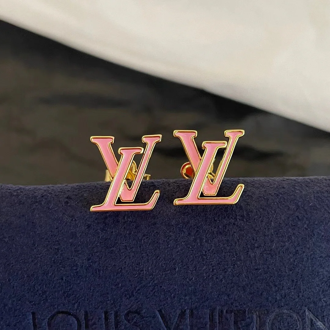 replica Louis Vuitton Pink LV Letter Earrings - H Lin Jewelry
