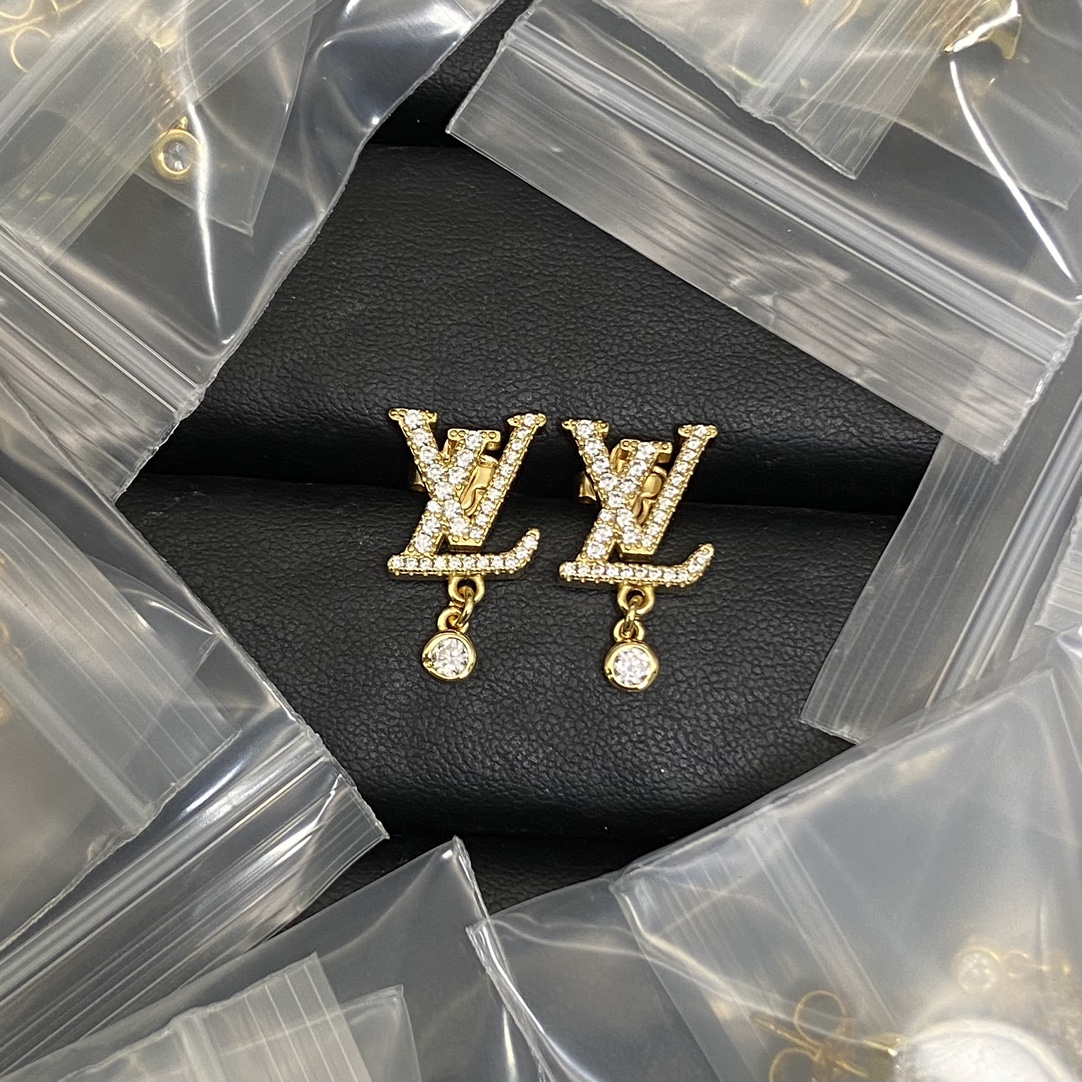 replica Louis Vuitton Diamond Dangle Earrings - H Lin Jewelry