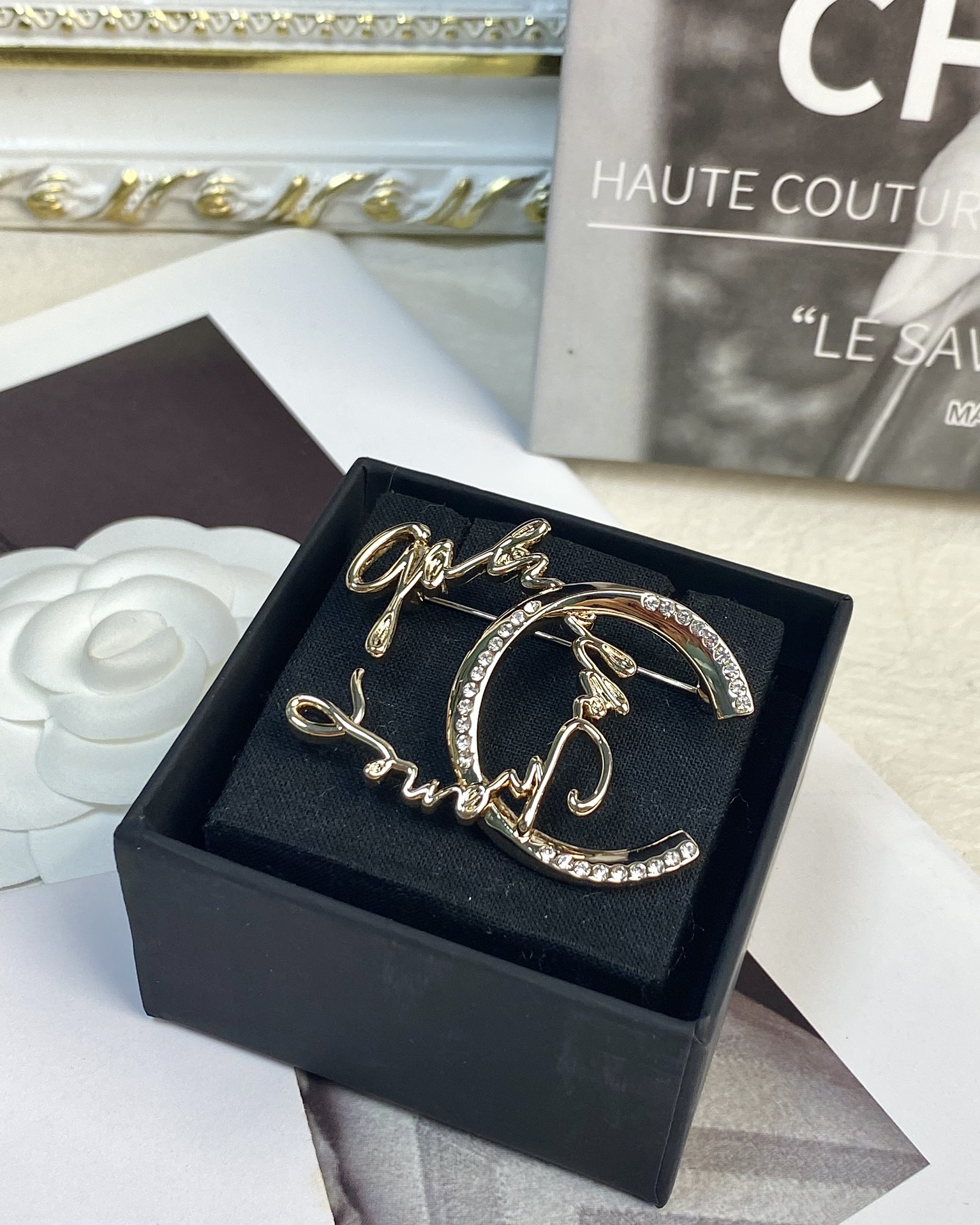 replica Chanel Monogram Half CC Brooch - H Lin Jewelry