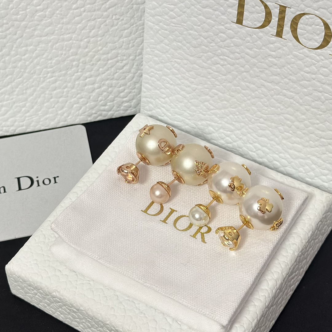 replica Dior New Two Pearls Stud Earrings - H Lin Jewelry