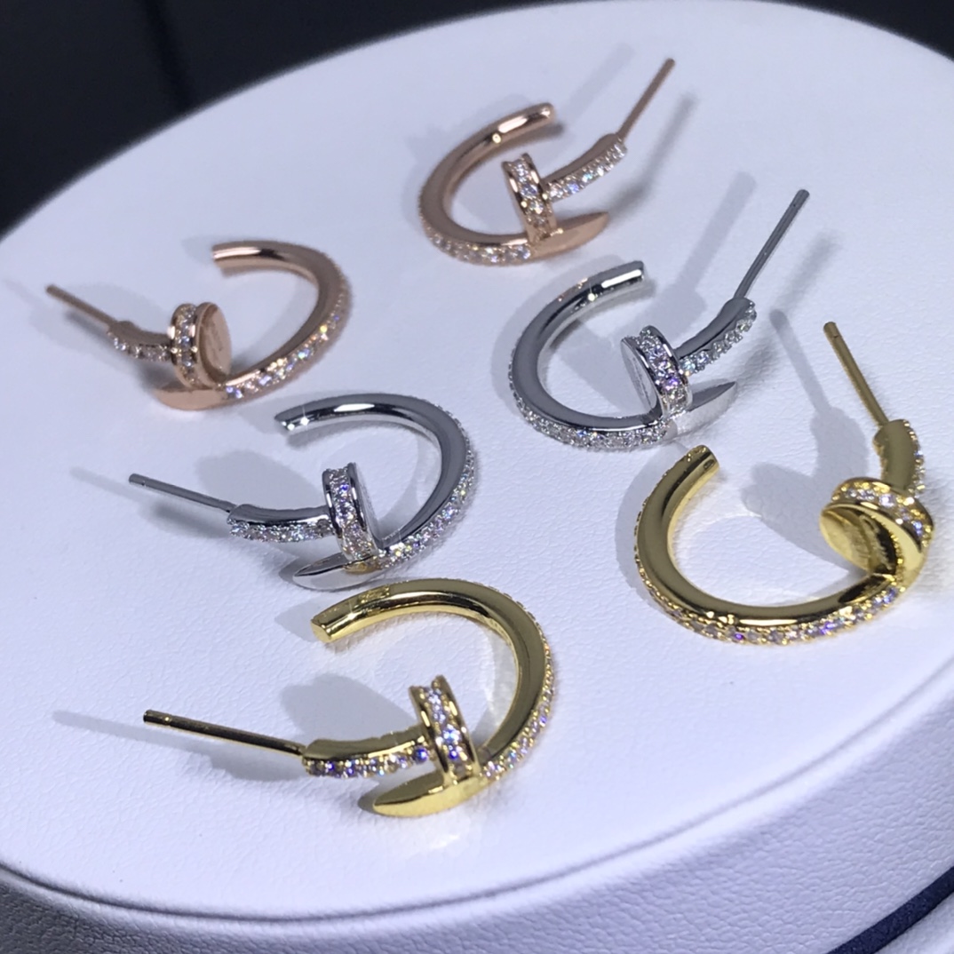 replica Cartier Juste un Clou Hoop Earrings, Small Model, Full Diamond Paved - H Lin Jewelry