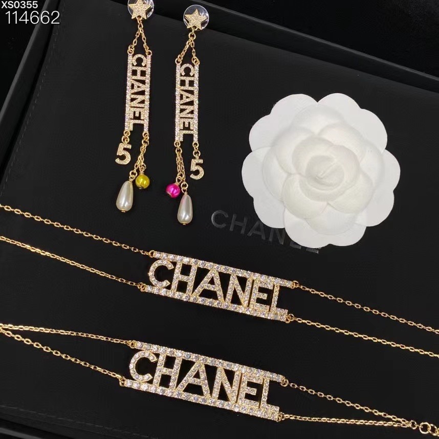 replica Chanel Monogram Earrings Bracelet Necklace - H Lin Jewelry