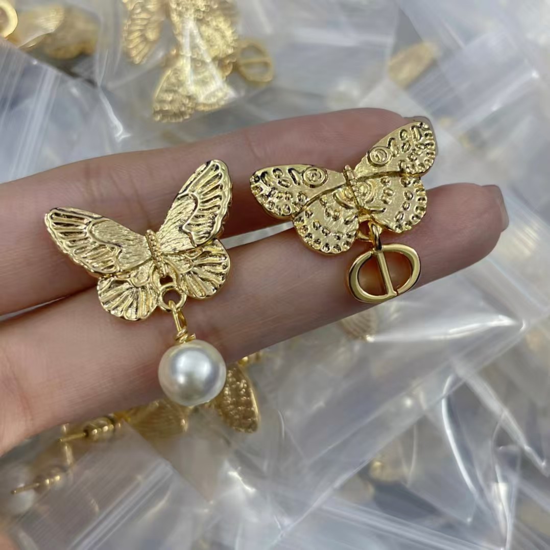 replica Dior Asymmetric Butterfly Earrings - H Lin Jewelry