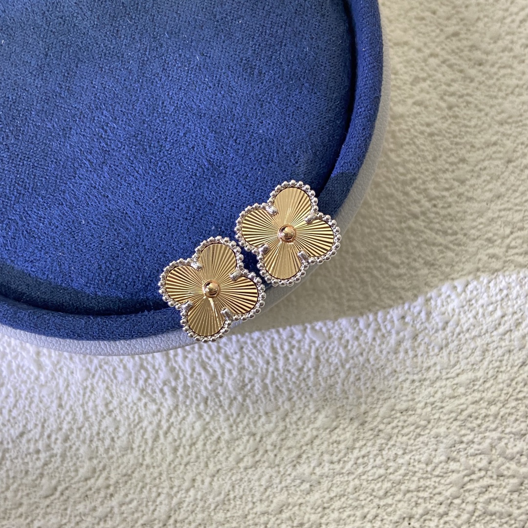 replica Van Cleef & Arpels Mixed Color Clover Earrings - H Lin Jewelry