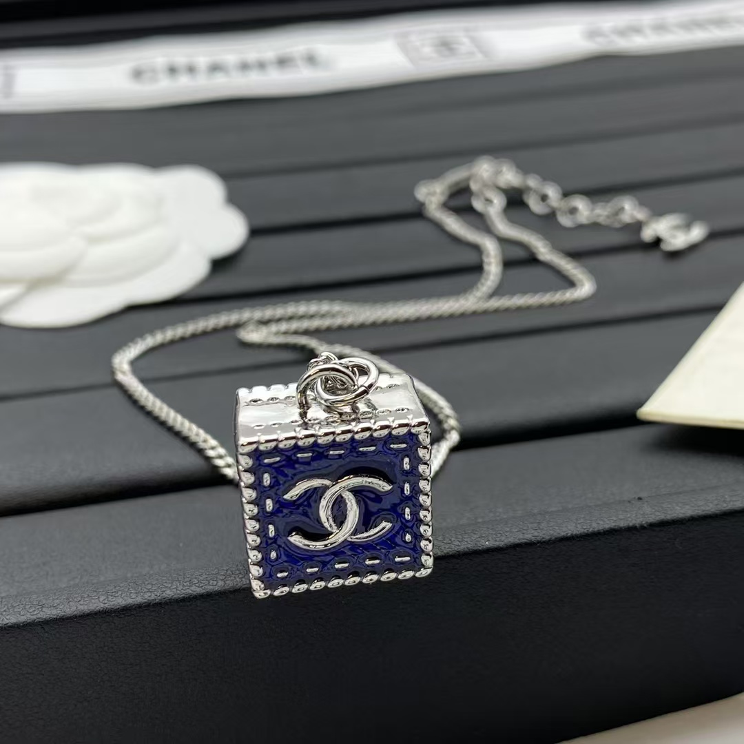 replica Chanel Denim Cube Pendant Necklace - H Lin Jewelry
