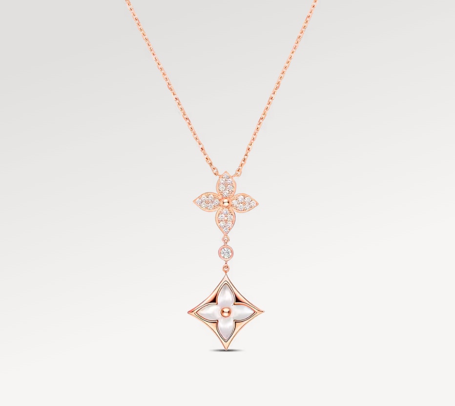 replica Louis Vuitton Rose Gold Star Sun Pendant Necklace - H Lin Jewelry