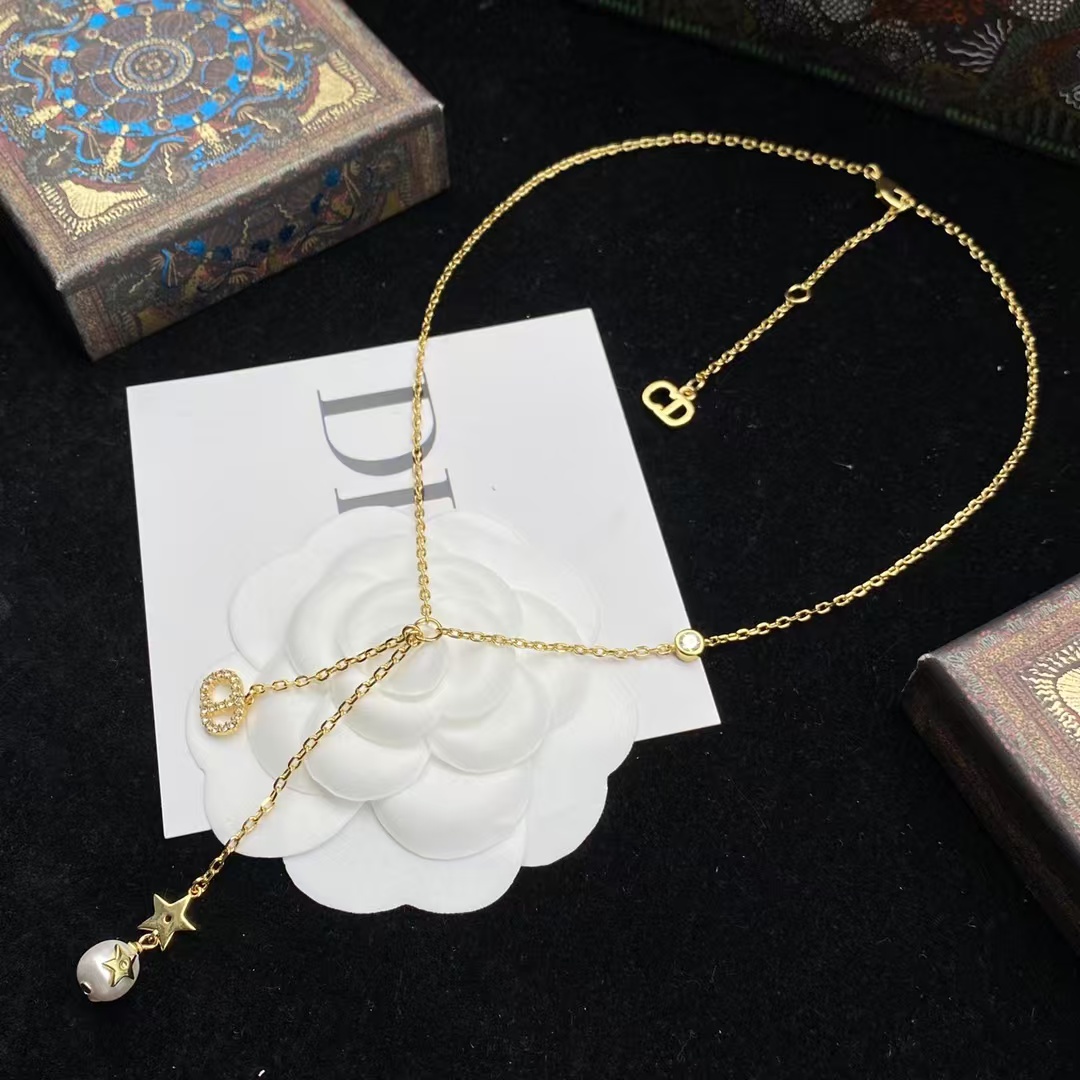replica Dior Star Pearl Long Drop Y Necklace - H Lin Jewelry