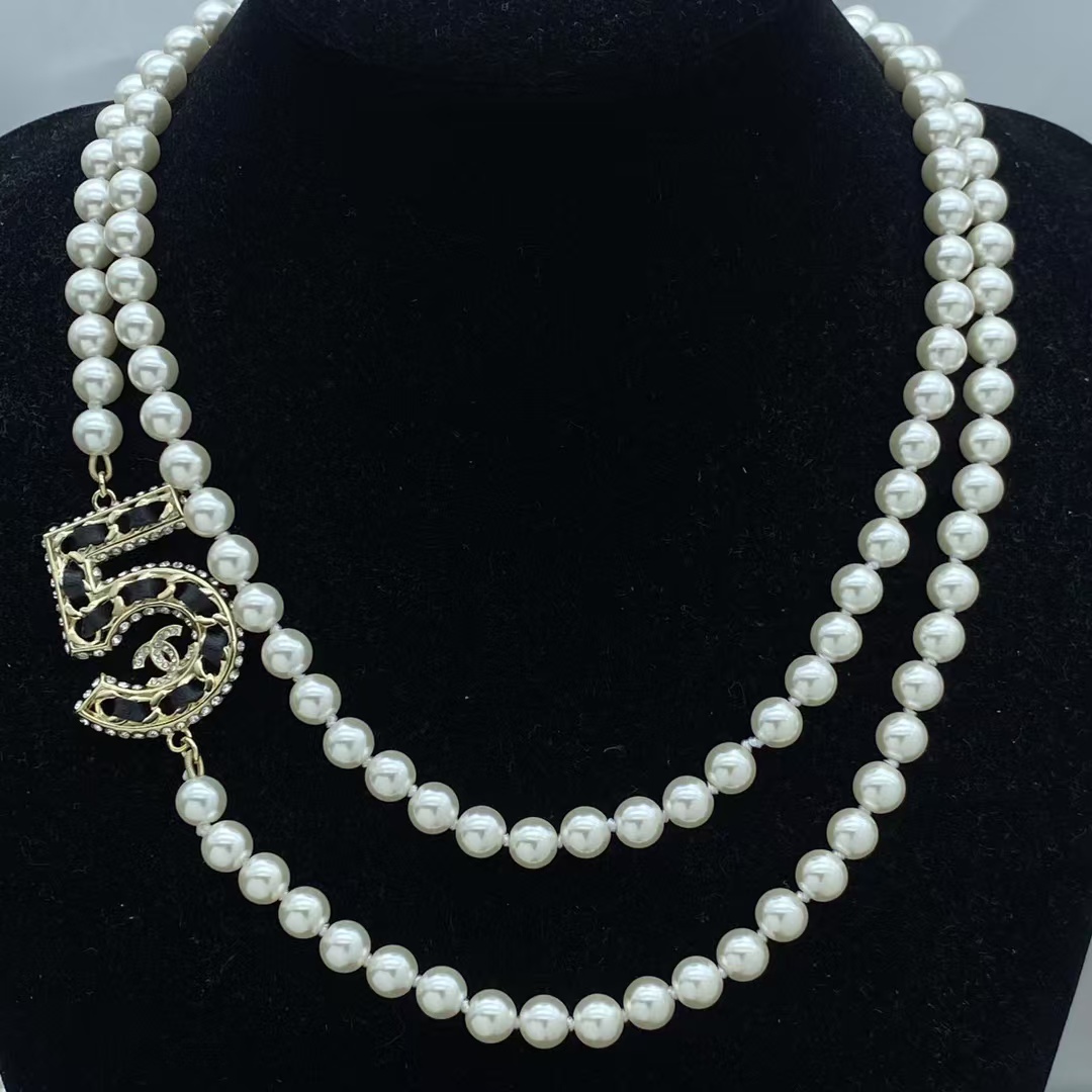 replica Chanel Two Rows NO.5 Pearl Necklace - H Lin Jewelry