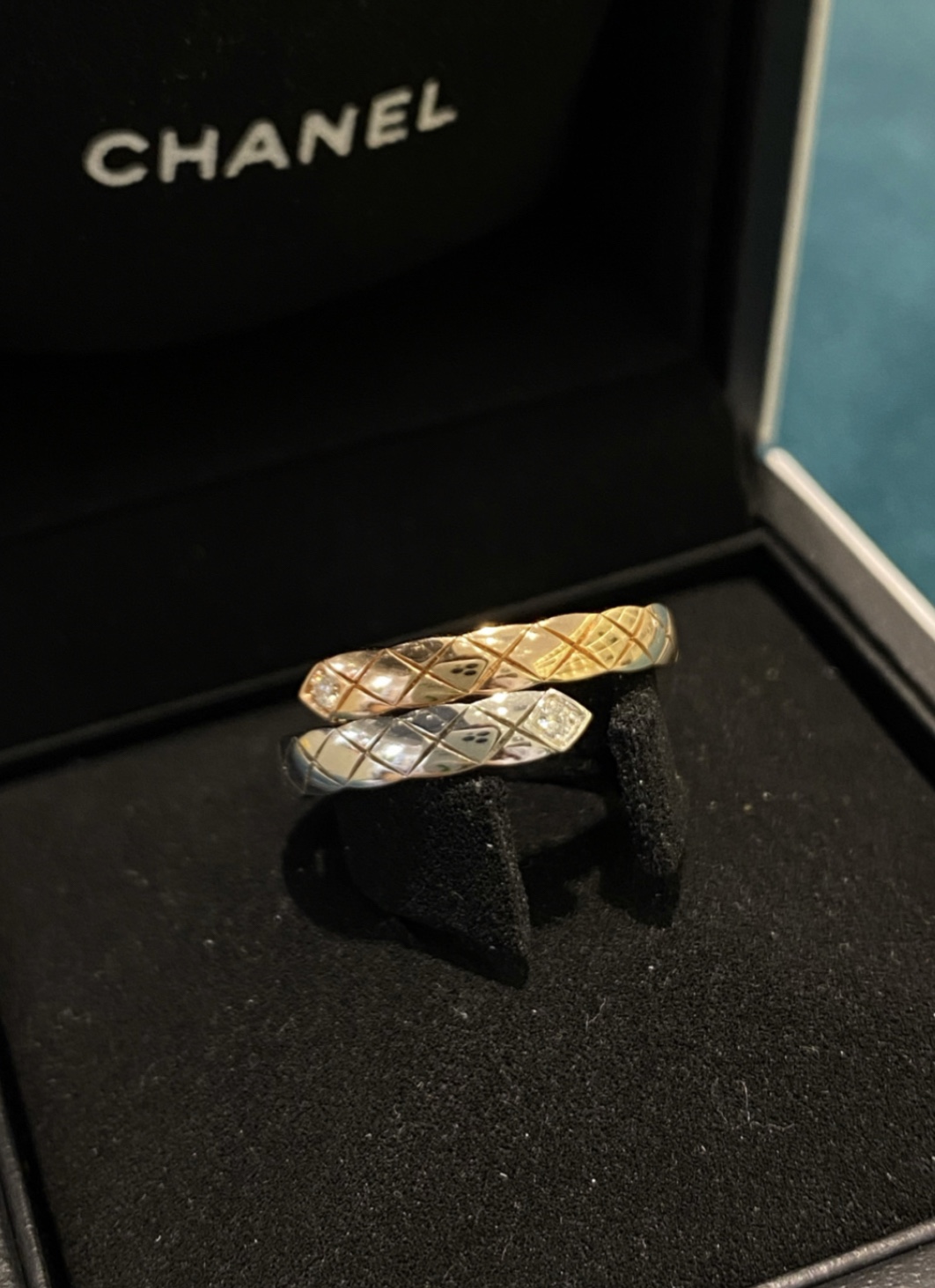 replica Chanel Mixed Color Coco Crush Toi et Moi Ring - Small Version - H Lin Jewelry