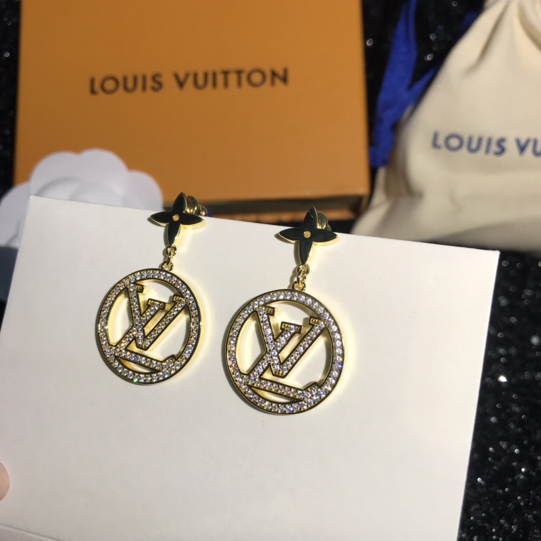 replica Louis Vuitton Letter Round Dangle Earrings - H Lin Jewelry