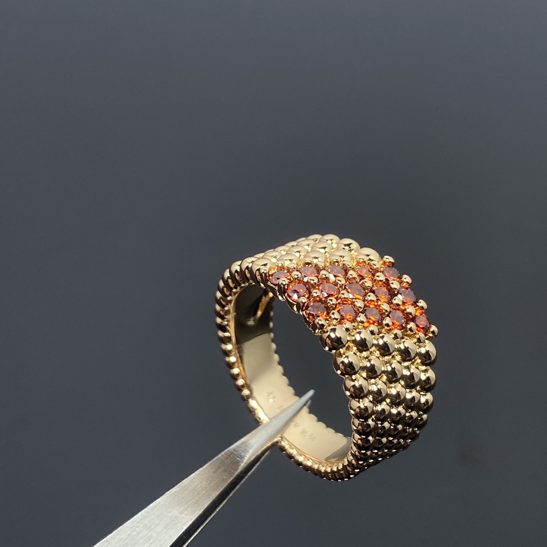 replica Van Cleef & Arpels Perlee Couleurs Ring, 5 Rows - H Lin Jewelry