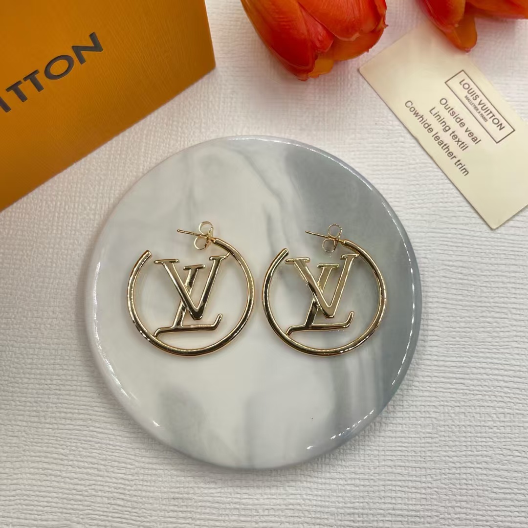 replica Louis Vuitton Circle LV Letter Earrings - H Lin Jewelry