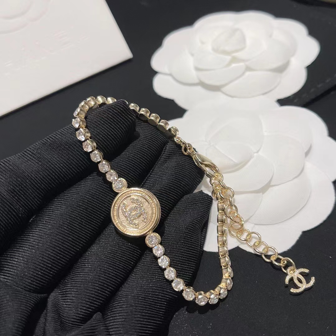 replica Chanel Full Diamond Round Tag Bracelet - H Lin Jewelry