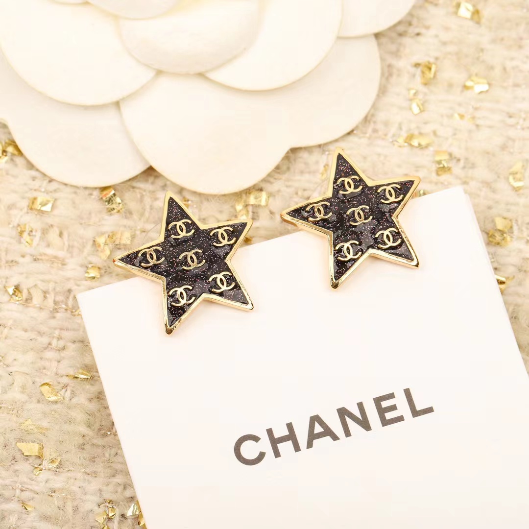 replica Chanel Black Star Earrings - H Lin Jewelry