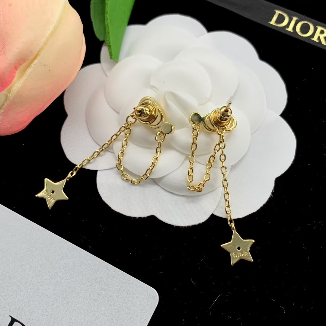 replica Dior Star Dangle Long Earrings - H Lin Jewelry