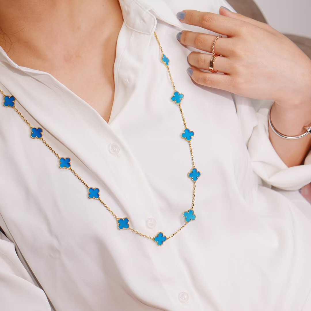 replica Van Cleef & Arpels Vintage Alhambra Long Necklace, 20 Motifs - H Lin Jewelry