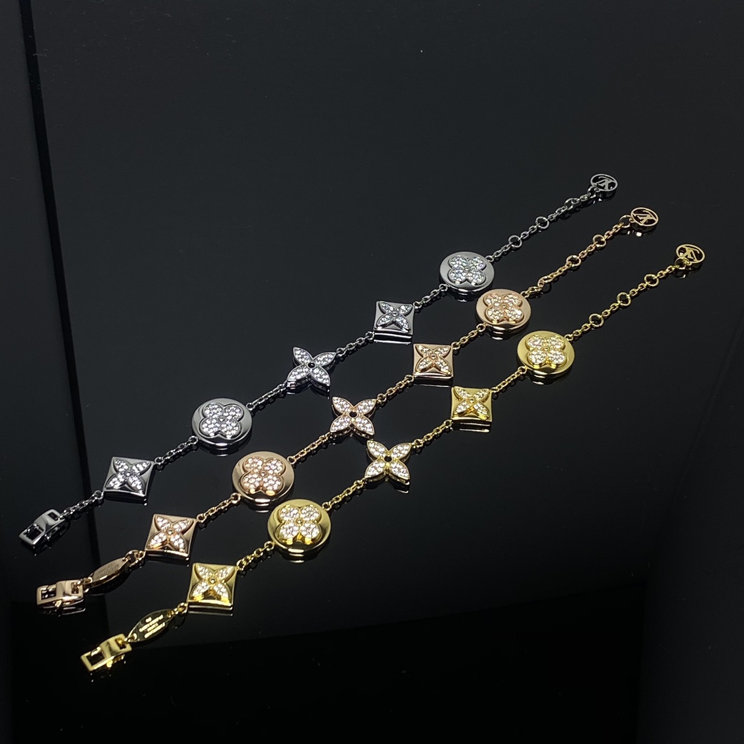replica Louis Vuitton 5 Motifs Diamond Sun Star Bracelet - H Lin Jewelry
